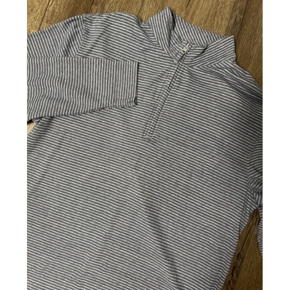 johnnie-O Other - Johnnie-O Hangin Out Light Gray Striped Harvell Long Sleeve Shirt 1/4 Zip Medium